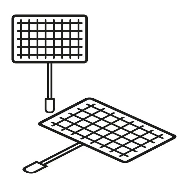 Vector illustration of Barbecue grill racks. Cooking grid. Summer BBQ accessory. Vector illustration. EPS 10.