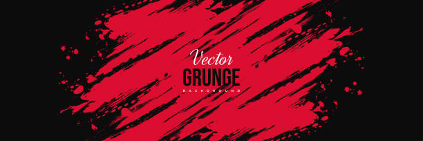 istock Abstract Red and Black Dirty Grunge Background. Sports Background with Brush Stroke Illustration 2148256360