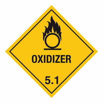 Class 5 Hazardous HAZMAT Material Label IATA Transportation Oxidizing Substances
