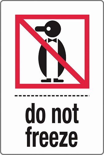 International Shipping Pictorial Labels Penguins Icon Symbol Do Not Freeze
