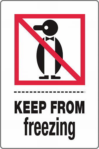 International Shipping Pictorial Labels Penguins Icon Symbol Keep From Freezing