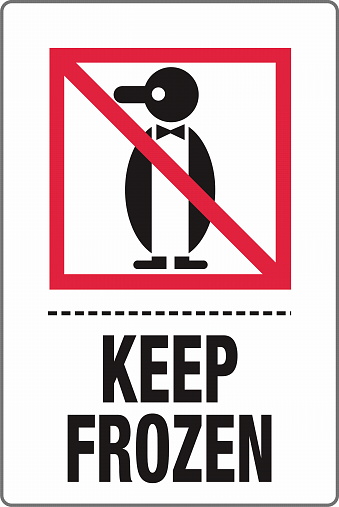 International Shipping Pictorial Labels Penguins Icon Symbol Keep Frozen