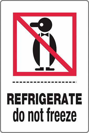 International Shipping Pictorial Labels Penguins Icon Symbol Refrigerate Do Not Freeze