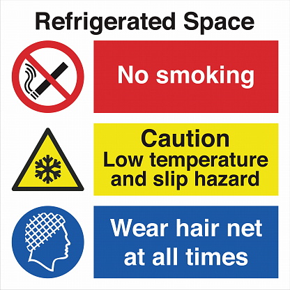 ISO 7010 Construction Site Safety Warning Sign Space Area Identification Signage Refrigerated Space