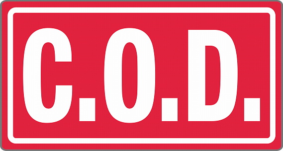 International Shipping Pictorial Labels Red COD Cash On Delivery