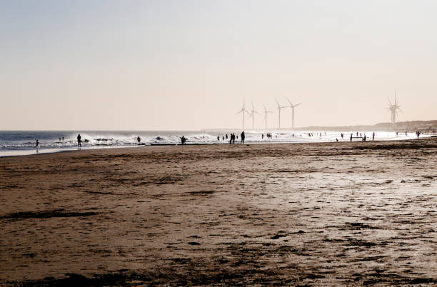 Necochea, Buenos Aires, Argentina. The beach at sunset.