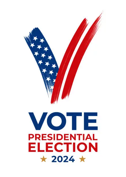 Vector illustration of Presidential Election 2024 in United States. Vote day, November 5. US Election.