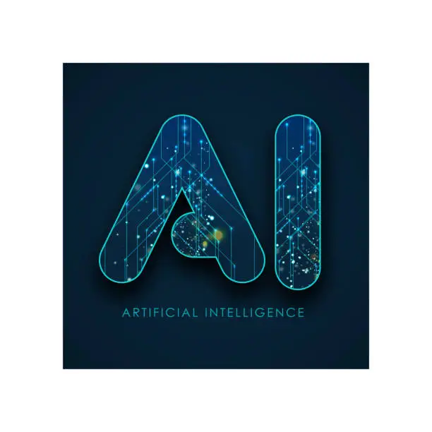 Vector illustration of AI Artificial Intelligence letter Logo
