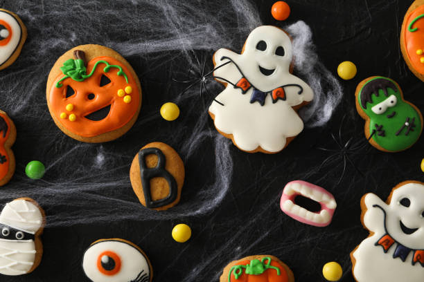 istock Concept of Halloween sweets, funny sweets, top view 2148266833