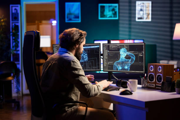 istock IT freelancer chats with AI in humanoid form doing waving hand gesture 2148267767