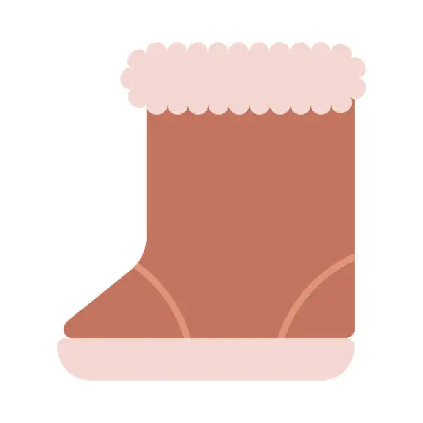 Vector illustration of Winter and autumn boots for baby vector cartoon illustration isolated on a white background.