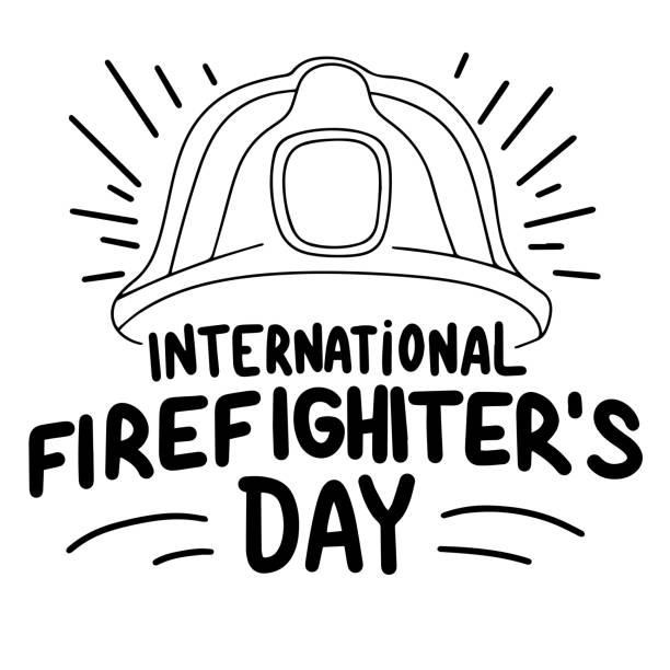 International Firefighter's Day International Firefighter's Day text. Hand drawn vector art. International Firefighters Day stock illustrations
