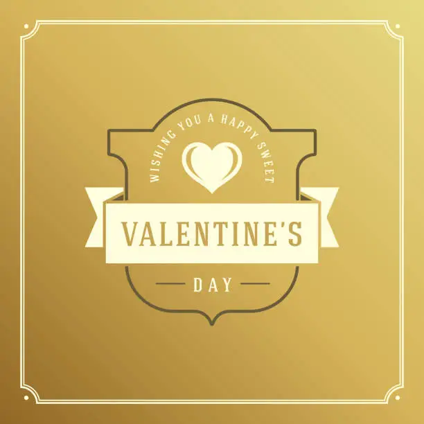 Vector illustration of Valentines Day greeting card or poster vector illustration