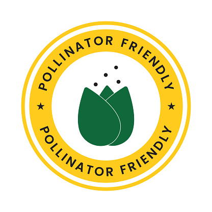 Pollinator Labels Pollinator Friendly Pollinator Friendly Sign Sticker Label Vector Stock ...