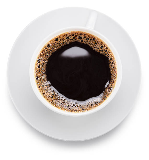 istock Cup of coffee isolated on white background. Top view. 2148275953