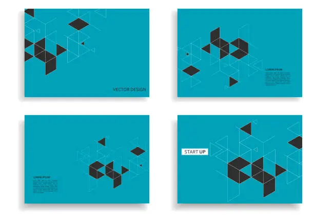 Vector illustration of Minimalistic triangles shape graphic. Vector futuristic texture design. Template style poster