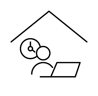 work from home icon, vector best line icon.
