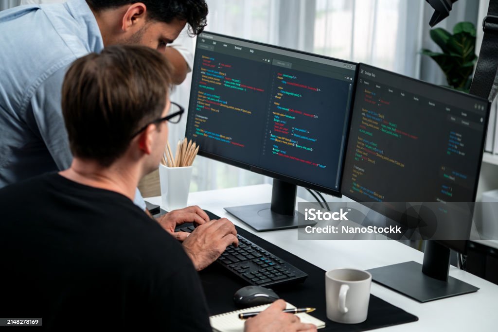 It Developers Discussing Online Software Development Information ...