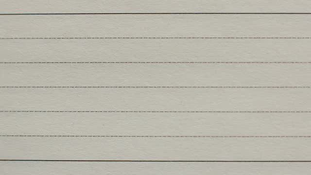 Sheet of lined paper, stop motion animation