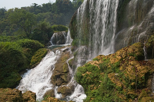 View on the Li Phi Somphamit Waterfalls in Don Det, in the 4000 islands, Laos.