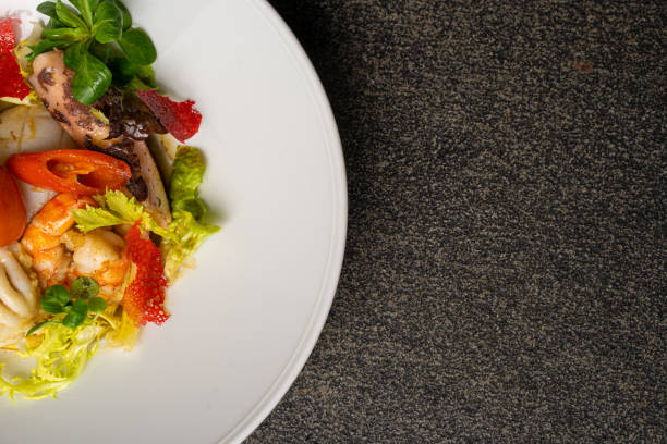 View of fresh salad at a restaurant