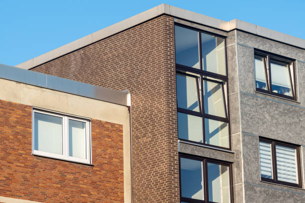 istock facade of an modern large house ,wall with windows 2148282743
