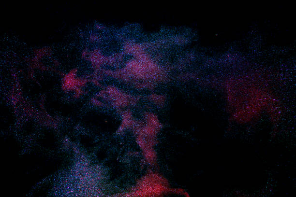 istock Black dark blue red white shiny glitter abstract background with space. Twinkling glow stars effect. Like outer space, night sky, universe. Rusty, rough surface, grain. 2148283042