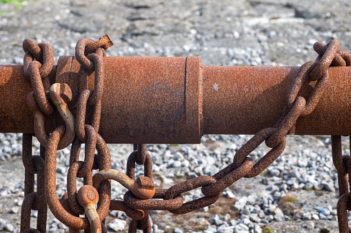 rusty anchor chain in the sun