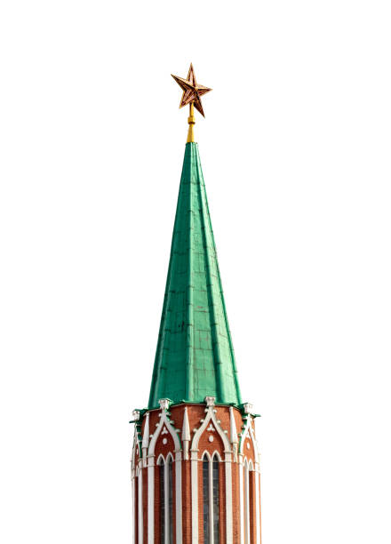 The star on the Moscow Kremlin is isolated on a white background.