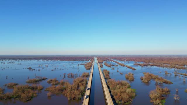 Atchafalaya Basin Bridge, Aerial Panorama, Louisiana