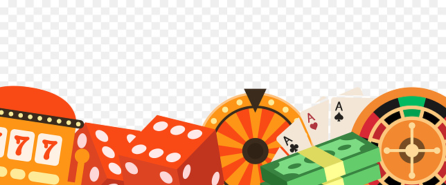 Casino design. Vector set isolated on transparent background.