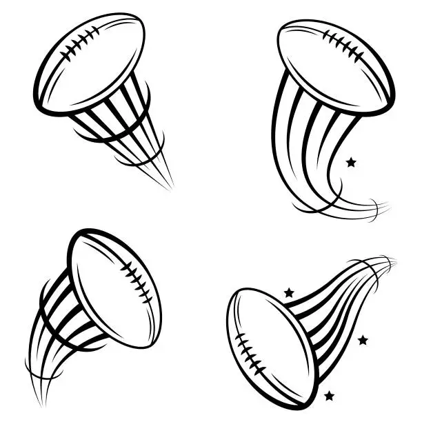 Vector illustration of American football vector set