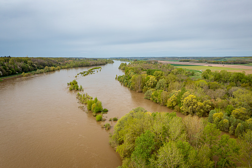Historical Flooding of Loire River,Chaumont-sur-Loire, France