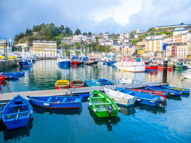 istock Colorful boats in Luarca marina 2148290103