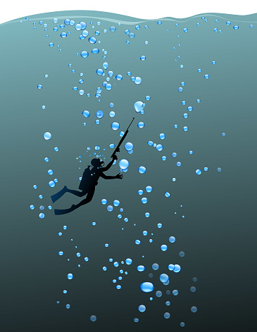 drawing of vector underwater sports. Created by Illustrator CS6. This file of transparent.