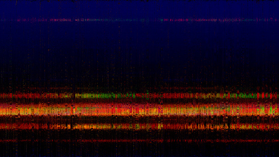 Abstract Television Static Pixel Noise Glitch Test Pattern Striped Texture Colorful Navy Blue Problems VCR Coding Dirty Background Square Shape Flowing LED Fluorescent Light Night Copy Space Digitally Generated image for banner, flyer, card, poster, brochure, presentation