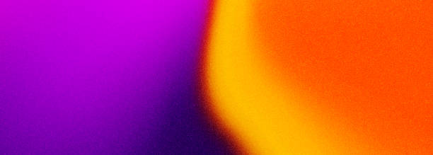 istock Purple and orange grainy gradient abstract background. Wide violet and orange banner with grunge noise texture. Blurred soft blend color gradient minimalist background 2148291927