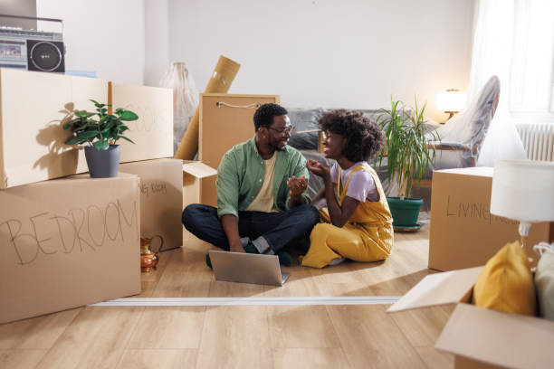 istock Nesting together. Young couple in their new home 2148293421