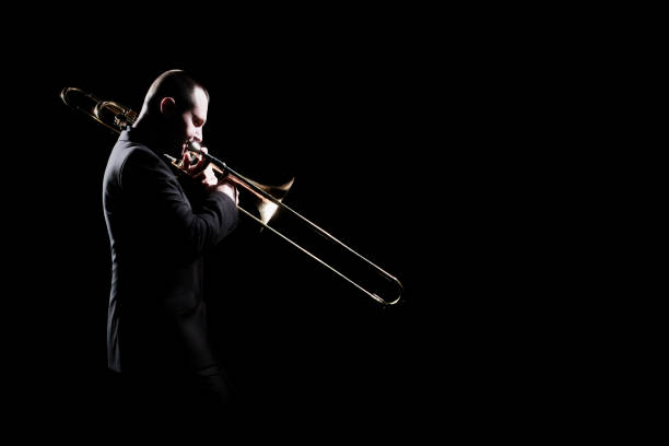 istock Trombone player. Trombonist playing jazz music 2148295802