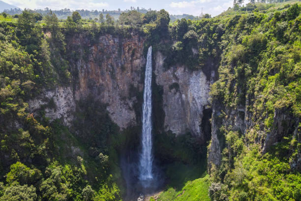 istock Aerial shot of Sipiso-piso waterfall 2148296162
