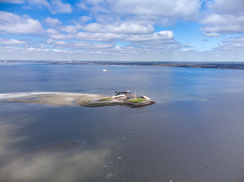 Fort Sumter National Monument Aerial View, Charleston, South Carolina, United States.