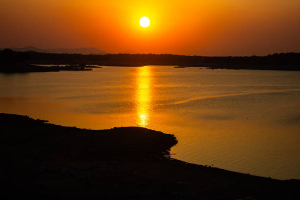 istock Scenic sunset view from Sathanur Dam which forms the Sathanur reservoir. Sathanur Dam is one of the major dams in Tamil Nadu constructed across the Thenpennai River. 2148298862