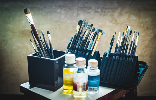 still-life with the art paintbrushes set