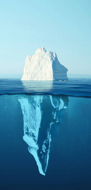 istock Iceberg - Hidden Danger And Global Warming Concept. Iceberg floating in the ocean with visible underwater part. Greenland Ice 2148304127