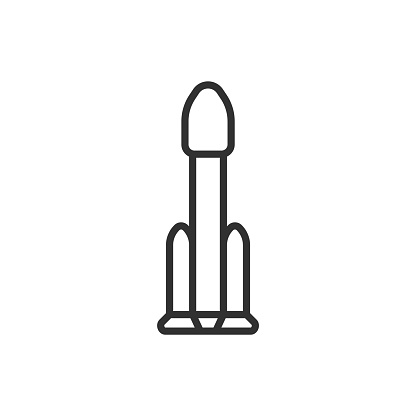 Launch vehicle, linear icon. Rocket. spaceship. Line with editable stroke