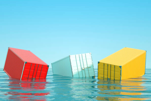 istock Shipping containers sinking at sea 2148311653