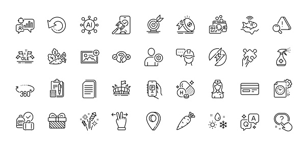 Question button, Hospital nurse and Security line icons pack. AI, Question and Answer, Map pin icons. Recovery data, Energy price, Project deadline web icon. Vector