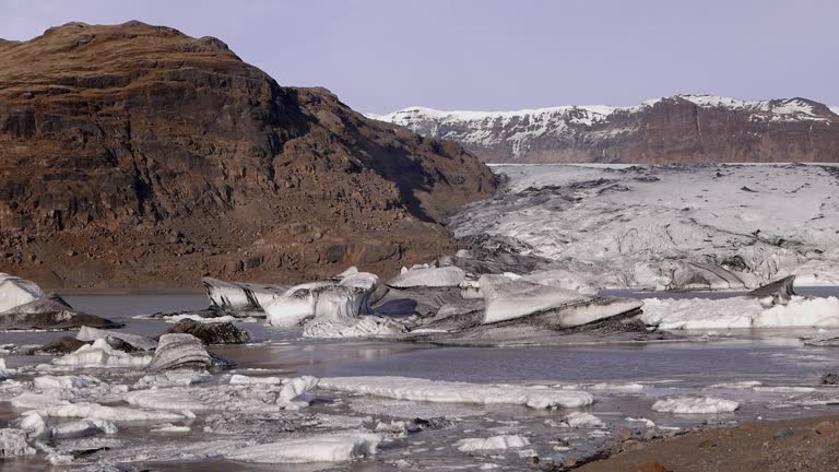 The Solheimajokull Glacier in Early Spring. Southern Iceland. 2024