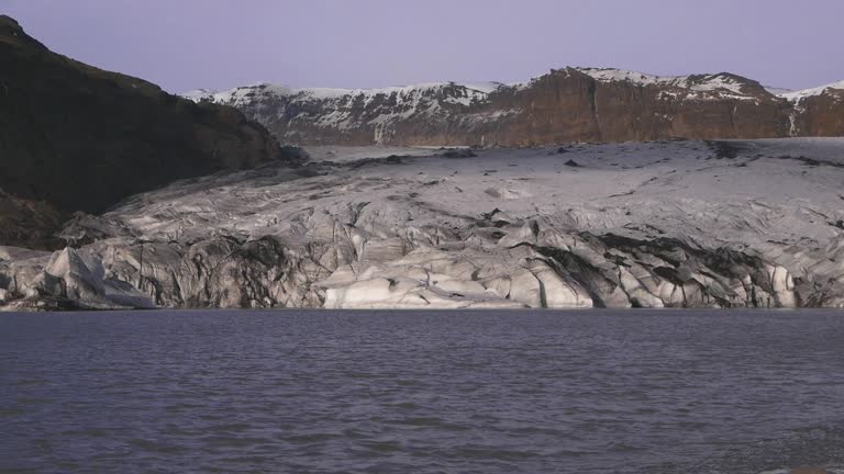 Solheimajokull Glacier in Southern Iceland. Early April. 2024