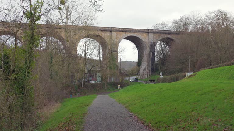 Historic Viaduct Of Clecy Commune In Normandy, France. wide shot